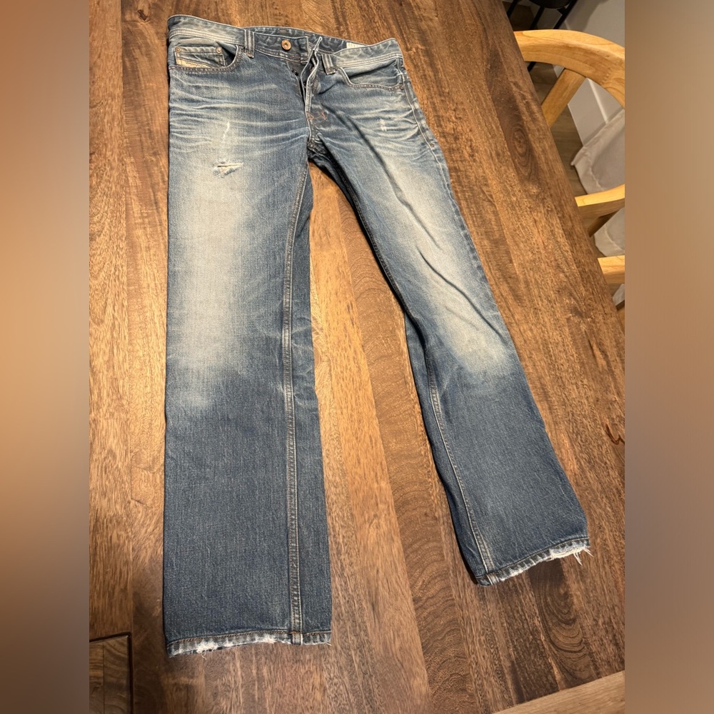 Diesel Blue Distressed Men Pants